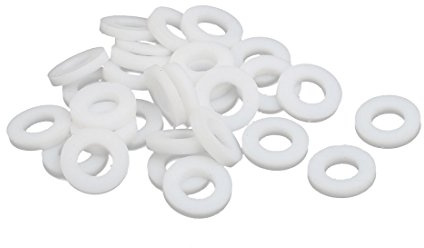 sourcing map 30stk PTFE Flache Unterlegscheibe Dichtungsting weiße Farbe | 6mmx12mmx2mm
