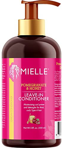 Mielle Pomegranate & Honey Leave In Conditioner for Curly Hair - Moisturising Detangler & Curly Hair Treatment to Help Repair Damage, Prevent Frizz & Improve Shine, 355 ml (Pack of 1)