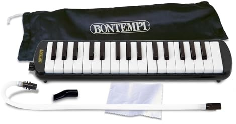 Bontempi 33 3250 - Diamonica 32 note con voci in metallo, Strumento a fiato, Borsa in dotazione, Nero/Bianco
