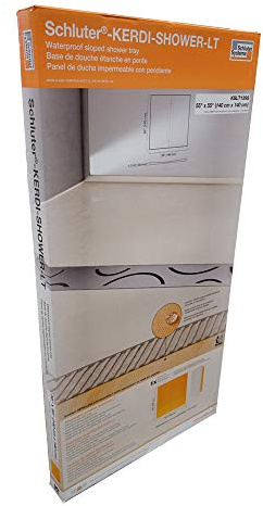 Schluter Kerdi Linear Shower Tray 55 x 55 Center Drain Placement 1-7/16 End Height