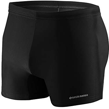 sesto senso Pantaloncini da Bagno Uomo Costume Boxer Calzoncini Pantaloni Swim Shorts BD 313 4XL Nero