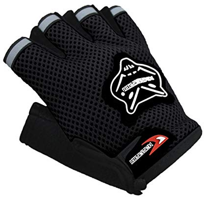 JIAHG Gants de Cyclisme Enfants Demi-Doigts en Maille Respirant pour Vélo Planches à roulettes Escalade Gants de Sport Antidérapant pour Garçons 4-7 Ans Mitaines Doux Convient au Printemps Été