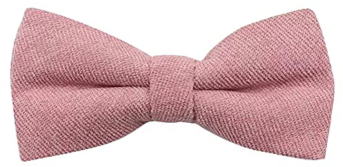 Barn barn pojkar lyxig bomullsblandning elastisk fluga, Dammig ros rosa, Length 10cm, width 5cm.