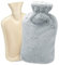 Borsa Acqua Calda 2L,Borsa dell'acqua calda Grande boule acqua calda con copertura morbida in peluche,Borse di acqua calda,Hot Water Bottle,regalo per Alleviare il Dolore (grigio)