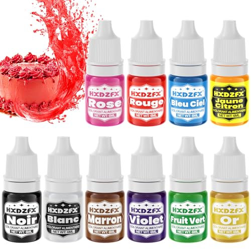 Colorant Alimentaire Gel - 10 Couleurs Colorants Alimentaires Gel Concentré pour La Pâtisserie, La Décoration De Gâteaux, Les Bonbons, Les Macarons, Le Glaçage Et La Cuisine