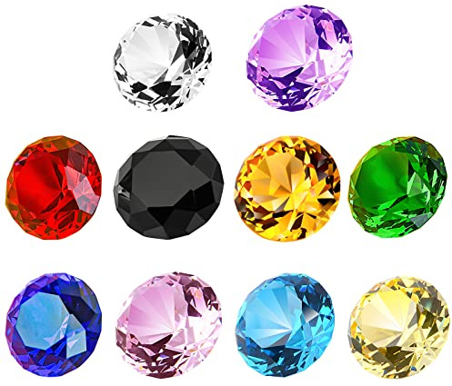 10PC 40mm (1.5 inch) Crystal Diamond Pirate Multicolor Paperweight Wedding Decorations Christmas Centerpieces Home Decor for Kids Birthday