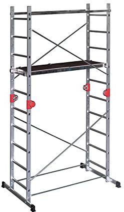 Echafaudage pliable 4 en 1 multifonction 1,8m/3,8m en aluminium Hailo Combi First