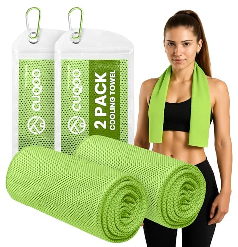 CUQOO Cooling Towels 2 Pack – 120x30cm Microfibre Chilly Towel for Gym, Yoga, Running & Sports | Ultra Soft, Breathable & Quick Dry Cool Cloth for Neck, Face & Workout