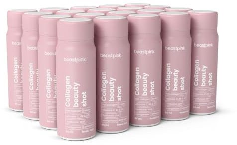 BeastPink Kollagen-Shot - Kollagen Beauty Shot mit Meereskollagen, Hyaluronsäure, Vitaminen & Mineralien, unterstützt Haut, Nägel & Haar (60 ml (20er pack), Waldfrüchte)