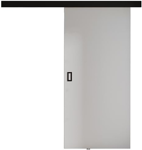 KIER FURNITURE Schiebetür Komplettset WERDI 100 - Innentüren Komplettset - Wohnzimmer Schiebetür - Modern Schiebetüren - Sliding Door - Tür Schwarz 106x205x1,6 cm