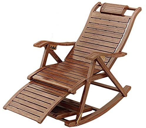 Schaukelstuhl, Relaxstuhl Robuste Schaukelstühle aus Holz für Erwachsene und ältere Menschen, Schaukelstuhl für die Veranda im Freien, faltbarer Zero-Gravity-Liegestuhl, belastbar bis zu 550 Pfund, W