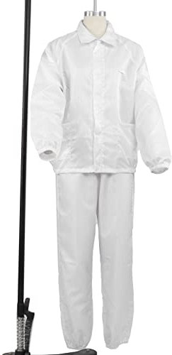 Protezione da Lavoro ESD Tuta da Lavoro Protettiva Generale in Poliestere Antistatico Design Diviso Bianco Per Officina(4XL-bianco)