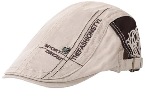 Rayson Casquette Beret Plate Homme Réglable Bérets Plats Vintage Irlandaise Casquette pour Hommes Gavroche Gatsby Chapeau Souple Newsboy Flat Cap Taille Unique(Kaki)