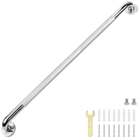 sunzone Haltegriff Bad,SUS304 Edelstahl, Rutschfest, für Senioren,80cm | Badezimmer Haltegriff, Wandmontage, Rostfrei, für Dusche & Badewanne, Behinderte