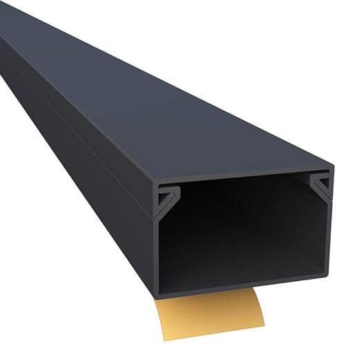 CILSON WDK2516SS 3300150 Kabelkanal Selbstklebend 25x16mm 30m, Schwarz - 30 Stück 1 m / 1000 mm, Breite und Flache Kabelabdeckung, Einfaches Zuschneiden