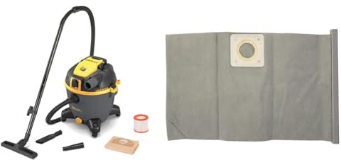 Stanley Aspirateur Solides et Liquides SXVC35PTDE avec Prise Outils Électroportatifs (1600 W, 35 l) & Sacs Filtrants en Tissu Lavable 35 l pour Aspirateurs Solides et Liquides