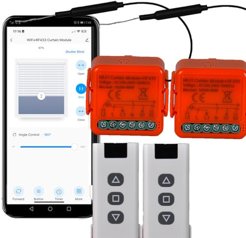 Interrupteur volets roulants WiFi, télécommandes RF, module récepteur, contrôle des volets roulants électriques pour stores et persiennes enroulables, 433MHz, module de commande minuteur, application
