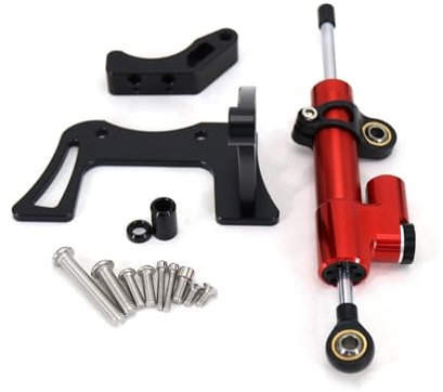 Stabilizzatore di sterzo per Moto per Dualtron per Thunder 2 ll Scooter Elettrico Stabilizzatore Kit smorzatore Accessori Sterzo Anti-Vibrazione Anti-Jitter(Red Set)