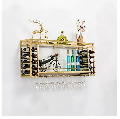 Weinregal Zur Wandmontage, Weinregal Palette, Weinglasregal, Barregale, Weinpareite Display Rack, Wandbar, Küchenregal Hängend Weinregale, Wand Flaschenhalter, Flaschenregal Für Küche Esszimmer Dekor(