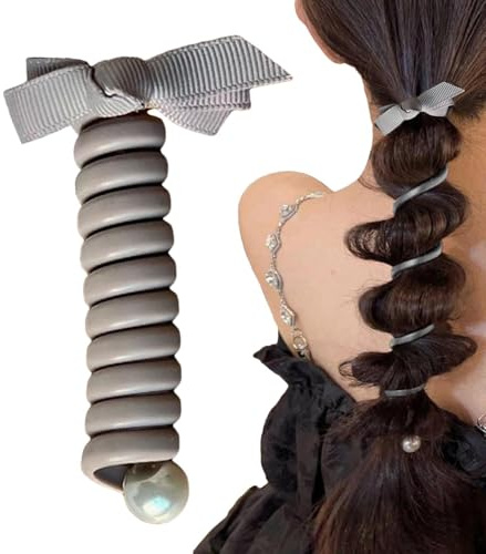 Coleteros en espiral, sin enredos, pajarita para el pelo, bandas elásticas para coletas, gomas elásticas para el pelo en espiral para niños, mujeres con cabello grueso y rizado