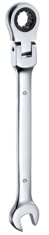 QUARKZMAN Llave de Trinquete de Cabeza Flexible 9 mm con Cabeza Giratoria de 180° Trinquete Métrico, Llaves Combinadas de 72 Dientes, Trinquete de Extremo Abierto de Acero al Cromo-Vanadio