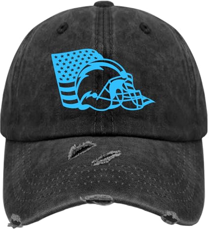 Football Helmet American Football Game Hat for Women Washed Distressed Baseball Cap Low Profile Washed Running Hat Adjustable