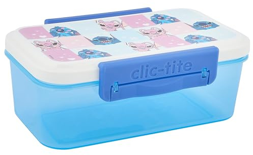 Disney Lilo & Stitch Lunch Box with Secure Latch Clips - Durable, BPA-Free, Perfect for Kids and Adults - Spacious & Easy to Clean