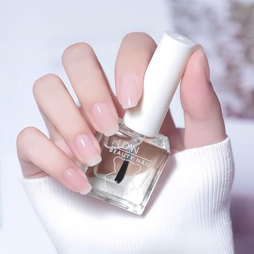 Clear Nail Polish - 2-in-1 Quick Dry Top Coat & Base Coat - Long Lasting Water Based Transparent Nail Varnish - Glossy Finish Nail Protection No Chip Breathable Nail Polish for Women Girls