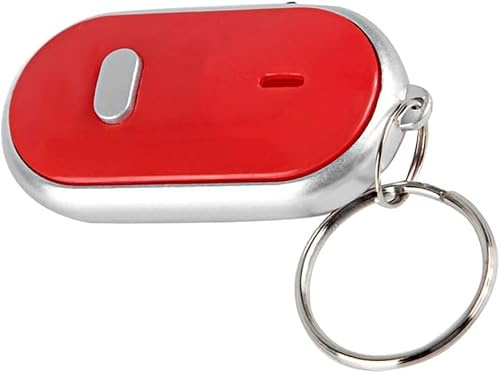 KeyFinder, Keychain Locator for Finding Lost Keys, Smart Anti-Lost Features, Whistle Activation, Portable and Easy to Find, Alarm, and Flashing Light for Pet Locator Key Suitcase (Red)