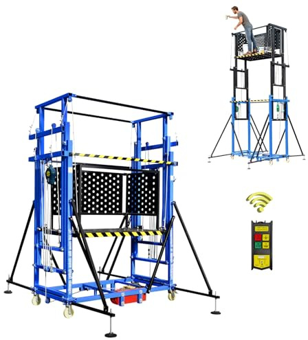 660LBS 13.2FT Electric Scaffolding Lift Platform,Electric Scaffolding,Electric Scaffolding Lift,Upgraded Version Suitable for Home Decoration Site Construction(CE Certification)