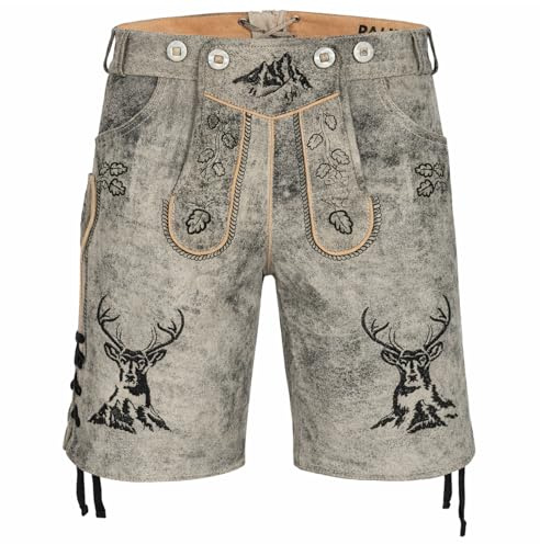 PAULGOS Herren Trachten Lederhose HK4-ANTIK+ Träger, Echtes Leder, Gr. 44-60
