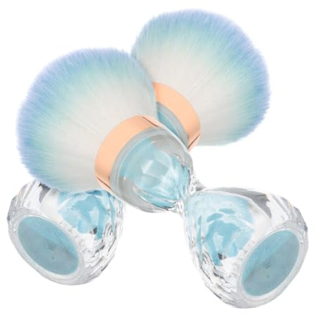 STOBAZA 2pcs Nail Dusting Brush Soft Large Head Nail Cleaning Brush Powder Remover for Manicure and Art Blue