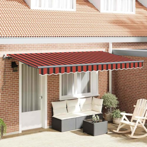 QJBSAVVA Tenda da sole retrattile, 400 x 200 cm, multicolore, in alluminio e poliestere, con design moderno, robusta e resistente alle intemperie, per balcone, giardino e terrazza