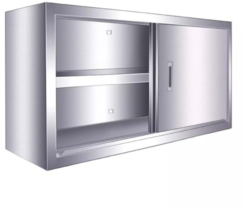 Edelstahl-hängeschrank Küche mit Schiebetür Werkzeugschrank Hängend Metallschrank Werkstatt Klein für Privathaushalte, Bars, Restaurants, Hotels, Schulen(100 * 35 * 60cm)