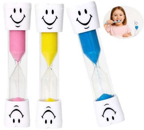 3 pezzi Set di clessidre per bambini, timer 3 minuti per lavare i denti, orologio educativo per bambini piccoli, clessidre colorate per imparare il tempo