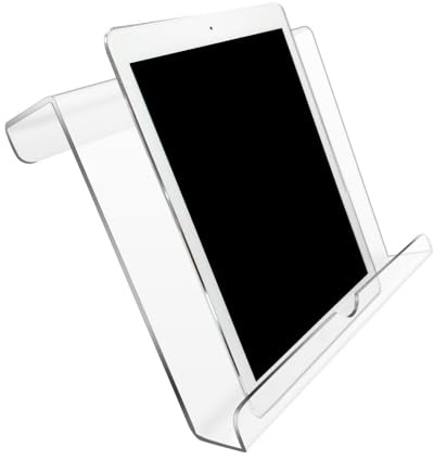 Hamwesh Tabletthållare för Löpband, Läsställ i Klar Akryl för Surfplatta och Böcker med Spricksäker Design för Löpbands motionscykel- och Gymutrustning, 7,09 X 6,3 X 2,48 Tum (Transparent)