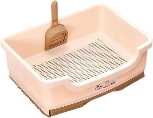 Caja de Arena for Gatos Estilo cajón: Inodoro plástico antisalpicaduras for Gatitos, Perros pequeños y Conejos(Beige)