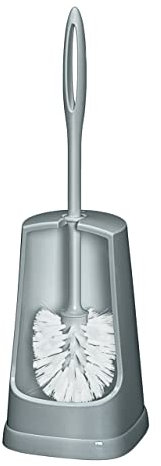 WENKO WC-Garnitur Simple Grau - WC-Bürstenhalter, Kunststoff, 12.5 x 40 x 12.5 cm, Grau