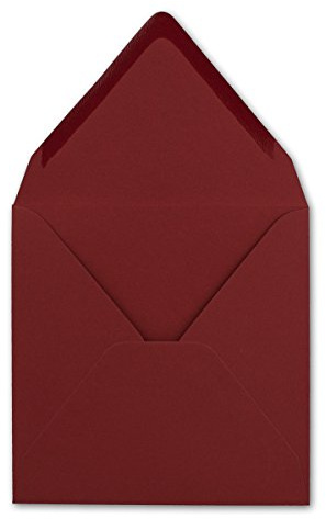 50 Quadratische Briefumschläge Dunkelrot 15,5 x 15,5 cm - 110 g/m² Nassklebung Post-Umschläge ohne Fenster ideal für Weihnachten Grußkarten Einladungen von Ihrem Glüxx-Agent