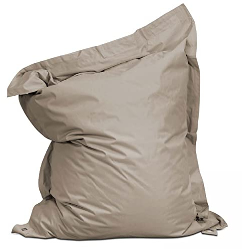 Solys Housse Vide de Pouf de Jardin en Polyester Taupe 140 x 120 cm