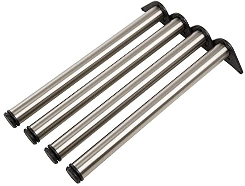 ALPENSTAHL Metall Möbelfuß verstellbar Tischbein Edelstahl Tischfuss zylindrisch - Modell H10251 | Schreibtisch-Füße mit Höhe 710 mm | Ø 60 mm | 4 Stück - Stützfuss inkl. Befestigungsmaterial