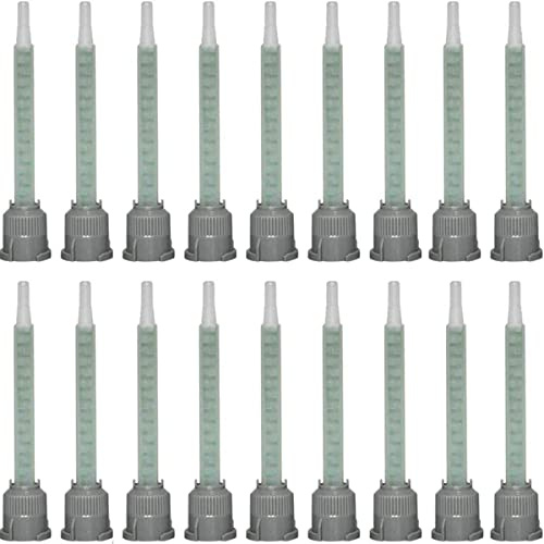 PAGOW 20 Pcs Epoxy Mixing Nozzle Tip, Resin Mixer Adhesive Gun Nozzles for Mix, Gun Applicatior for 50ml/1.7oz AB Glue Cartridge Glue Gun(1:1Ratio)