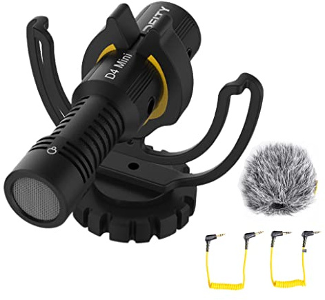 Deity V-Mic D4 Mini Microphone Super Cardioid Compact with 3.5mm TRS/3.5mm TRRS Output Cable Compatible with DSLR Camera, Recording YouTube, Interview, Video Conference