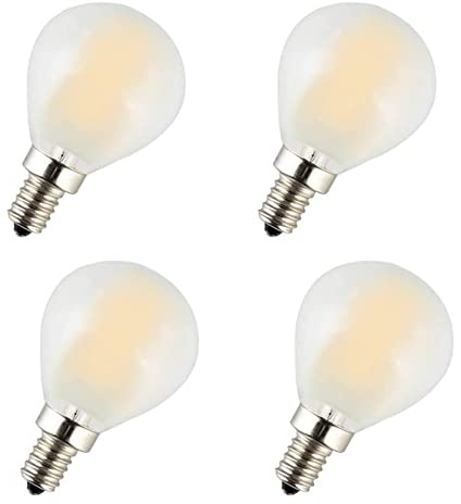 Dimmable E14 6W G45 LED Globe Light Bulb Edison Frosted Glass Light Bulbs 60 Watt Equivalent Warm White 2700K E14 European Base 900 Lumen Round Vintage Light Bulb,4 Pack