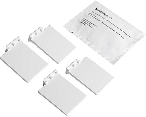 Birrke® Plissee Klebeplatte ohne Bohren 4 Stück - Plissee Halterung Für jeden Fenstertyp - Einfache Montage