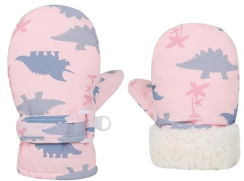 Slivery Color Toddler Gloves Kids Mittens Winter Warm Lined Fleece Gloves Waterproof Baby Boys Girls