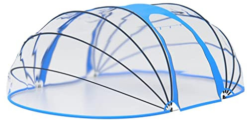 vidaXL Cupola ovale per piscina, 530 x 410 x 205 cm, protezione UV, riscaldamento rapido, struttura in fibra di vetro resistente, ideale per piscine da incasso o fuori terra