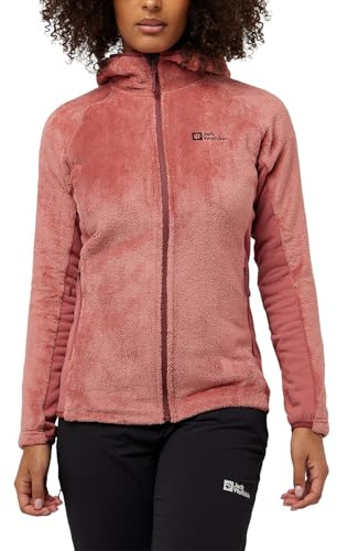Jack Wolfskin Rotwand Hooded Fz W fleecejacka dam, Mineralröd., L