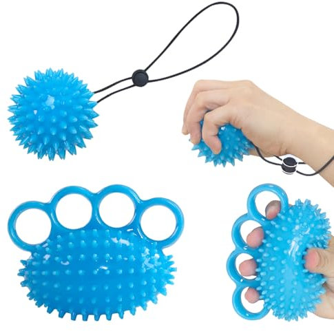 Vueinrg 2er Set Handtrainer Fingertrainer Ball Massageball Hand mit Noppen Igelball Massage Weich Gummi Knetball für Hände Therapie Arthrose, Finger Training, Lindert Stress, Angstlinderung