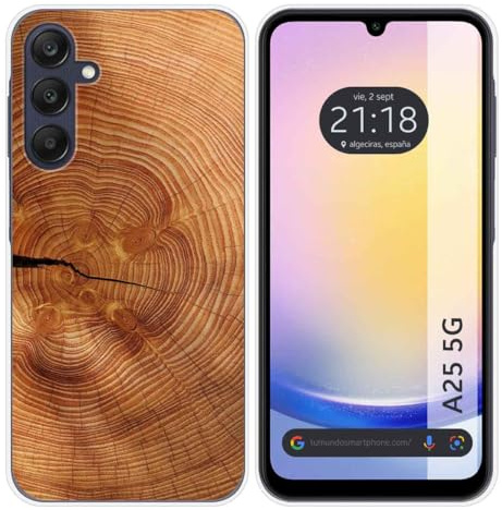 Tumundosmartphone Coque en silicone pour Samsung Galaxy A25 5G design bois 04 dessins, TMS129354